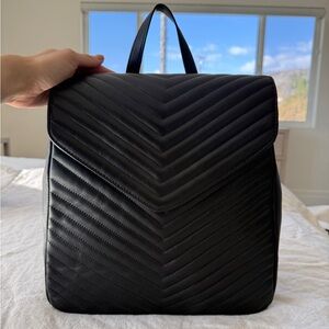 Yoox genuine calf leather chevron quilted backpack. New without tags